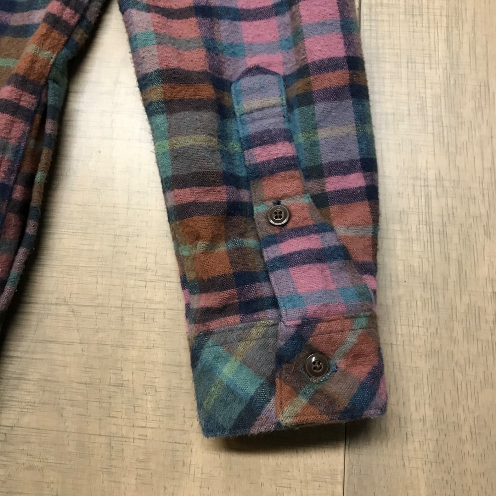 L.L. Bean Chamois Cloth Shirt Womens Size M Pink Plaid Button Up Tunic Cabincore - Picture 8 of 11